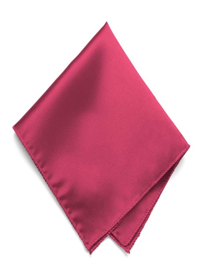 tiemart Ruby Red Solid Color Pocket Square - Image 1